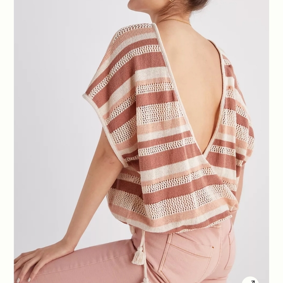 Anthropologie Striped Side-Tie Poncho - Picture 3 of 8